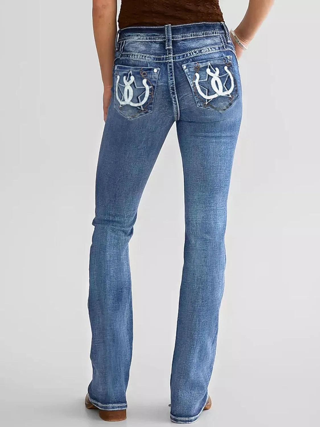 Женские джинсы Mid Rise Bootcut с вышивкой — фото 2