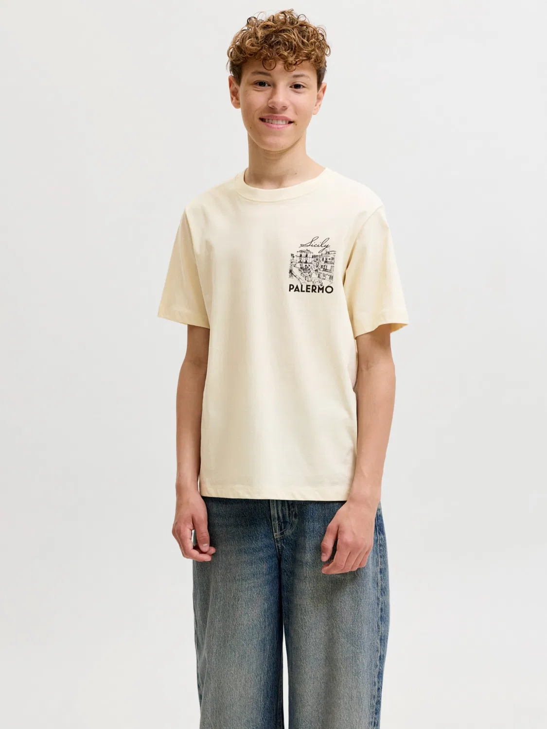 Футболка 'JORVacation' Jack & Jones Junior, Off White — фото 4