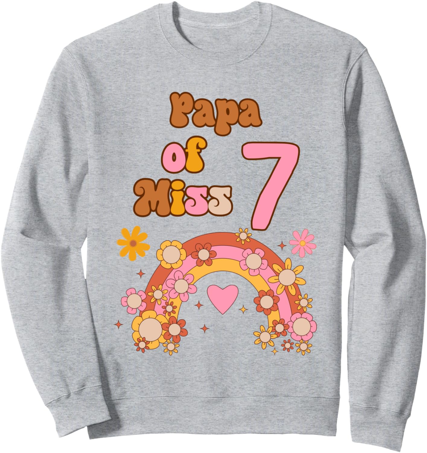 

Толстовка «Папа мисс 7» в стиле хиппи для вечеринки в честь 70-летия Family Look Groovy Hippie Party Decorations Gifts, серый