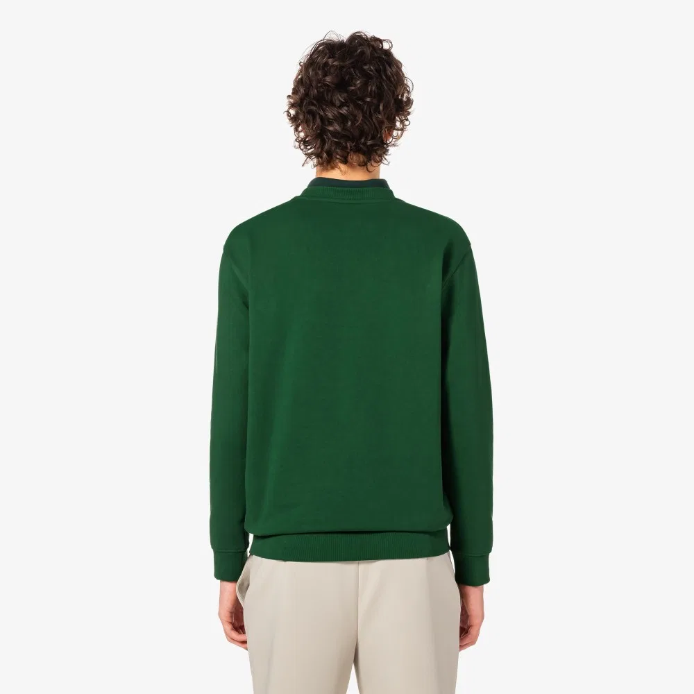 Мужской базовый свитшот Lacoste с круглым вырезом, зелёный — фото 3