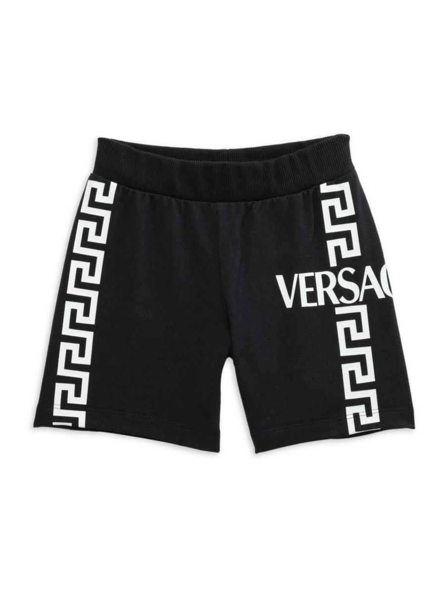 

Шорты с логотипом Greca для малышей Versace, черный/белый