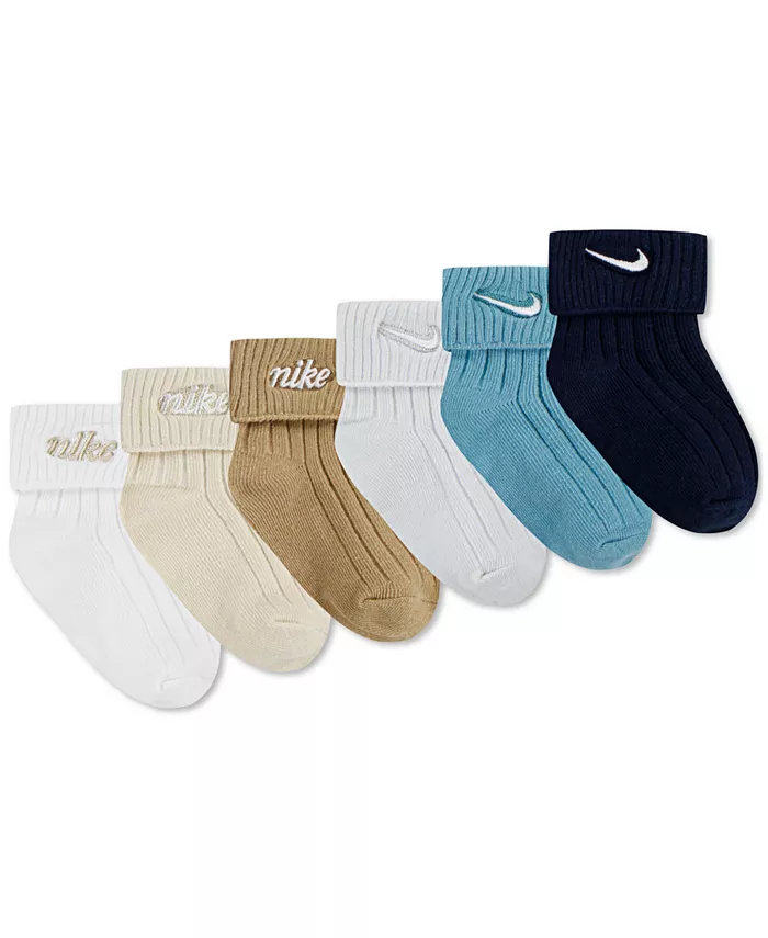 Носки для мальчиков с отворотом, набор из 6 пар Nike, зеленый — фото 2