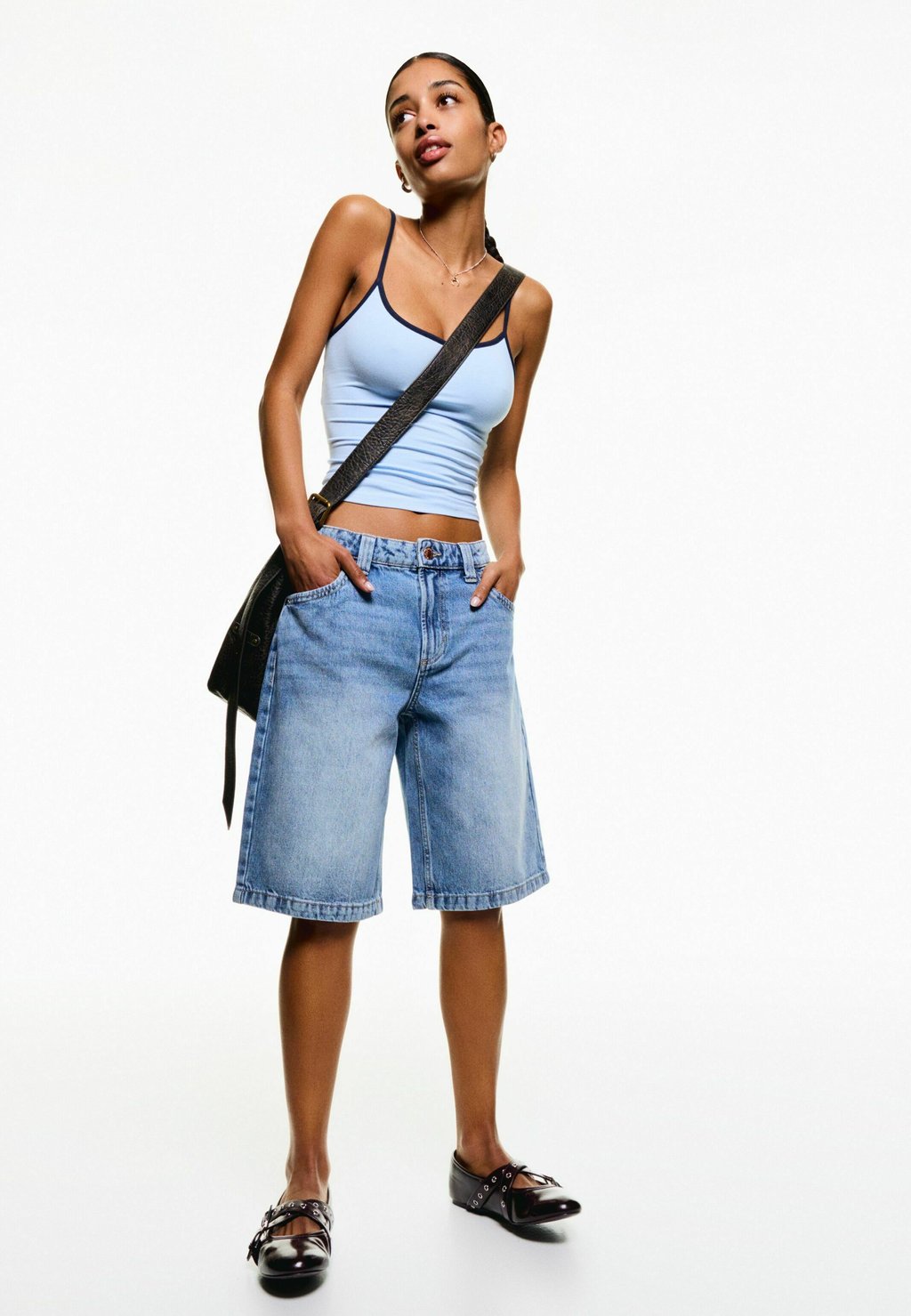 

Джинсовые шорты BAGGY Bershka, деним