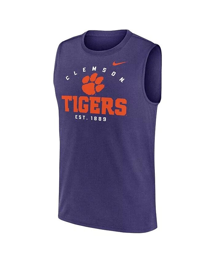 Мужская фиолетовая майка-топ Clemson Tigers Primetime Legend Lock Up Performance Muscle Nike — фото 3