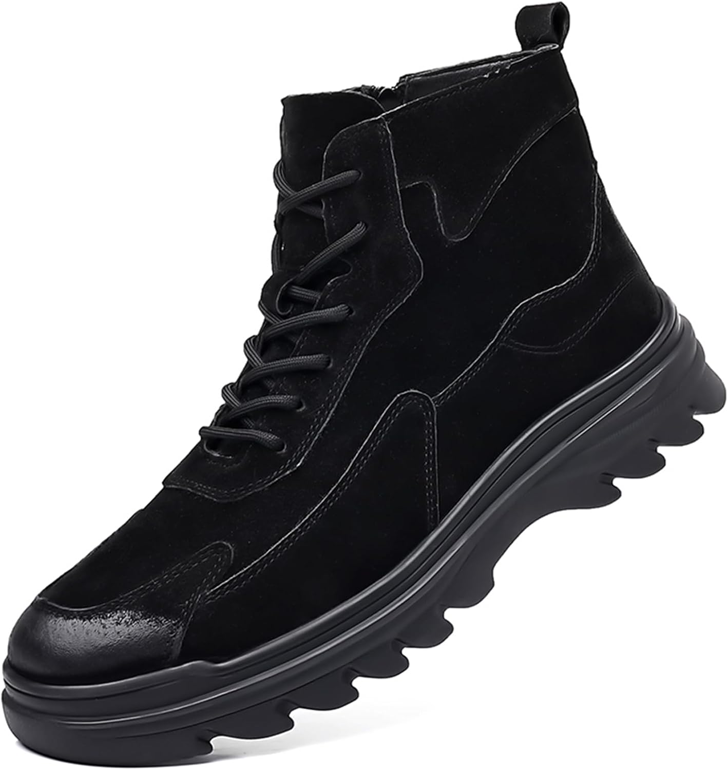 

Мужские зимние ботинки Abborora Snow, водонепроницаемые, противоскользящие, с меховой подкладкой, теплые ботинки до щиколотки, на молнии, для прогулок и работы на улице, черный