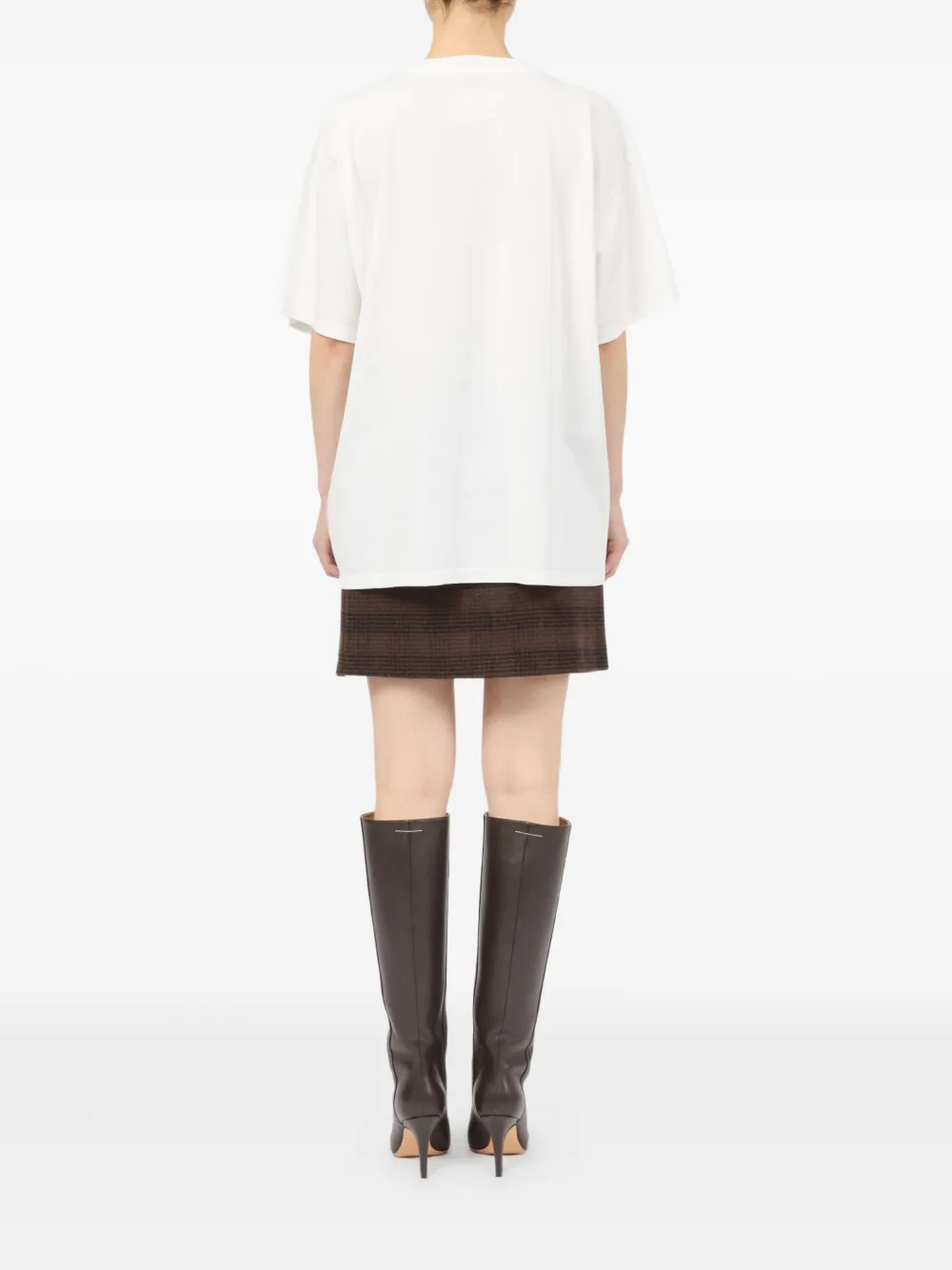 Футболка с круглым вырезом MM6 Maison Margiela, белый — фото 4