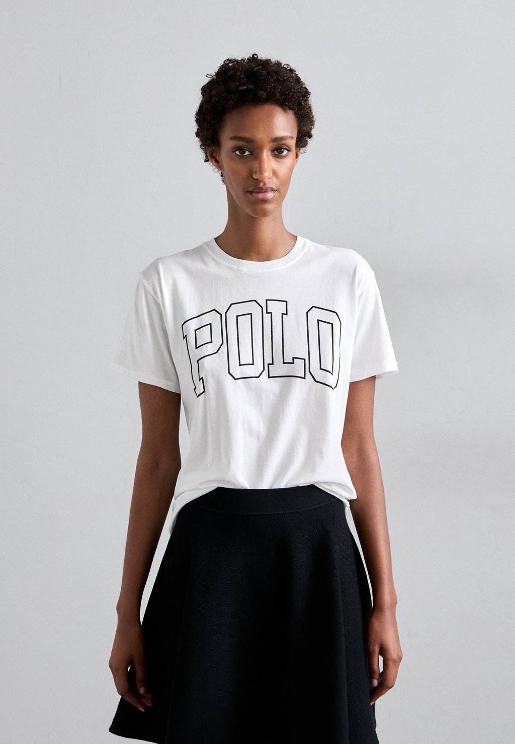 

Футболка с принтом LOGO COTTON JERSEY CREWNECK T-SHIRT Polo Ralph Lauren, кремовый