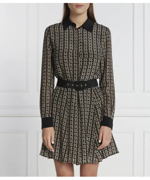 

Шелковое платье с поясом Liu Jo, черный