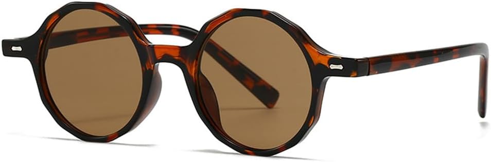 

Круглые солнцезащитные очки для женщин с градиентным покрытием и защитой от УФ-излучения UV400 для мужчин в стиле панк, для занятий спортом на открытом воздухе, бега и путешествий UYPTK, C4 Leopard Tea