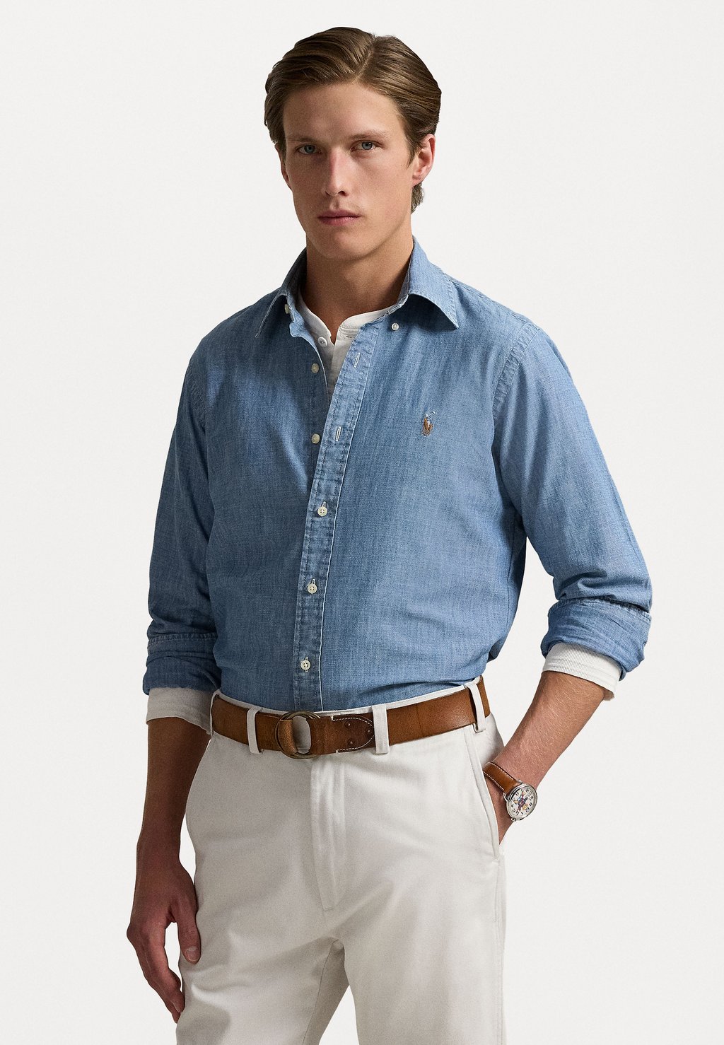 

Рубашка INDIGO CHAMBRAY OVERSHIRT Polo Ralph Lauren, темно-синий