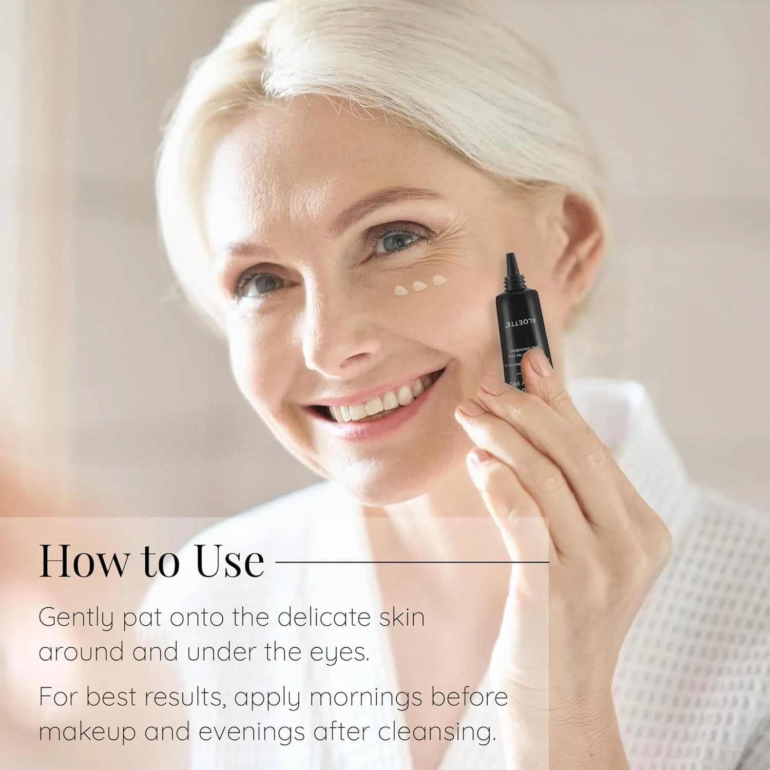 Aloette Advanced Eye Recovery Pro - антивозрастное восстанавливающее средство для глаз с пептидами для упругости, увлажнения и разглаживания от темных кругов и усталости — фото 4