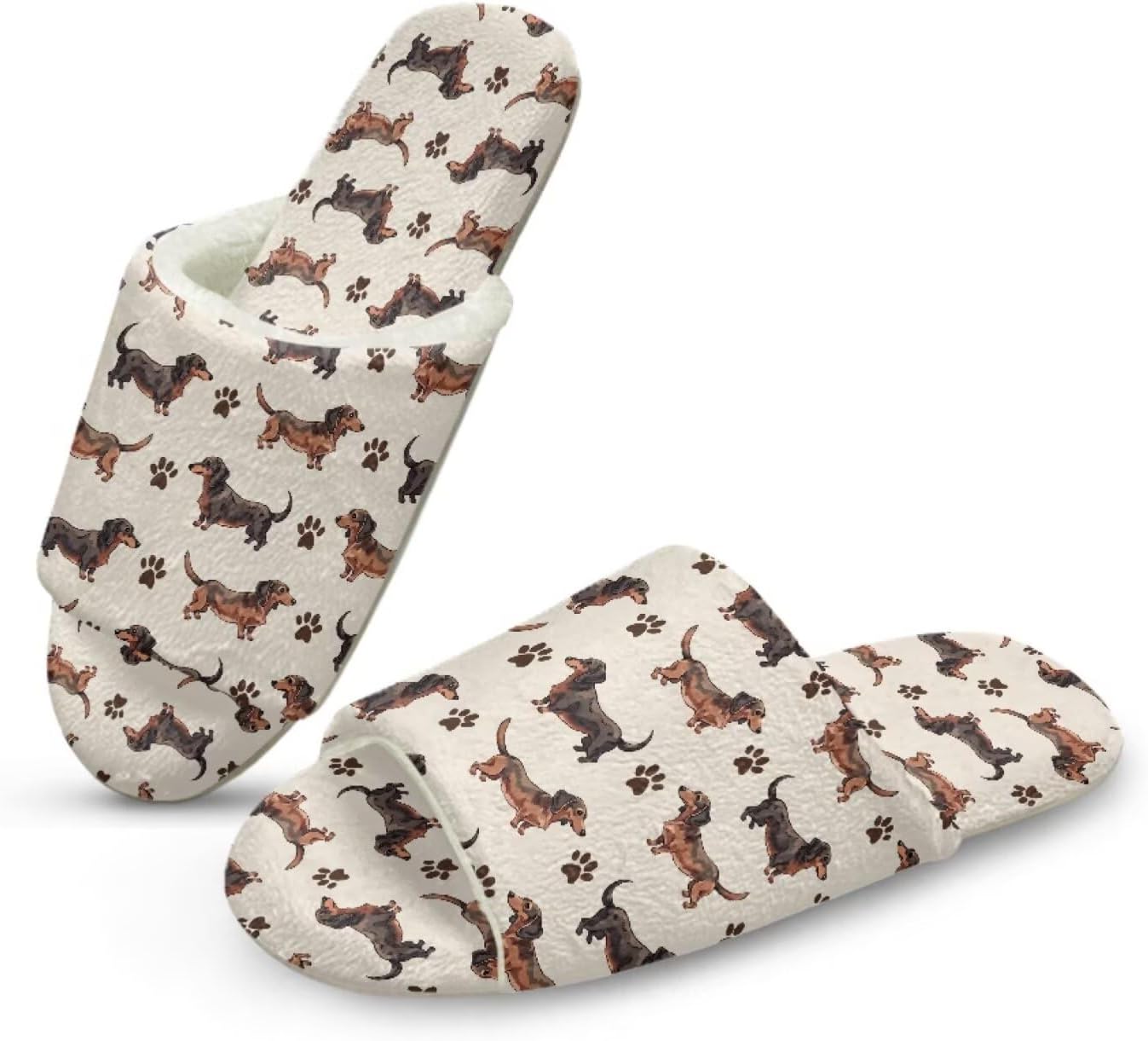 

Домашние тапочки Forchrinse для женщин и мужчин с открытым носком, гостевые тапочки, можно стирать, многоразовые, для спа и отеля, Dachshund Print