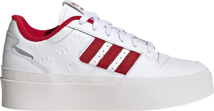 Кроссовки Wmns Forum Bonega 'Allover Debossed Trefoils - White Scarlet', белый