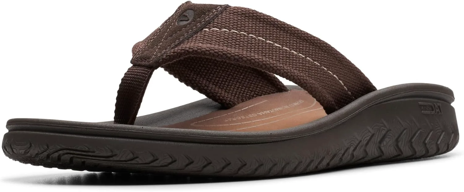 Clarks Wesley Post, мужские вьетнамки, темно-коричневый — фото 2