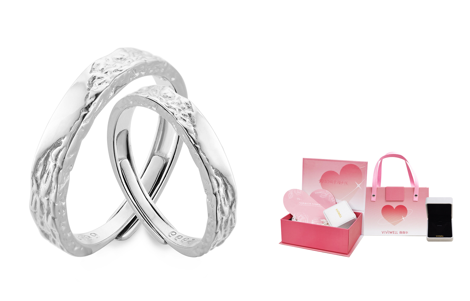 

VIVIWELL Кольцо из чистого серебра S999 унисекс