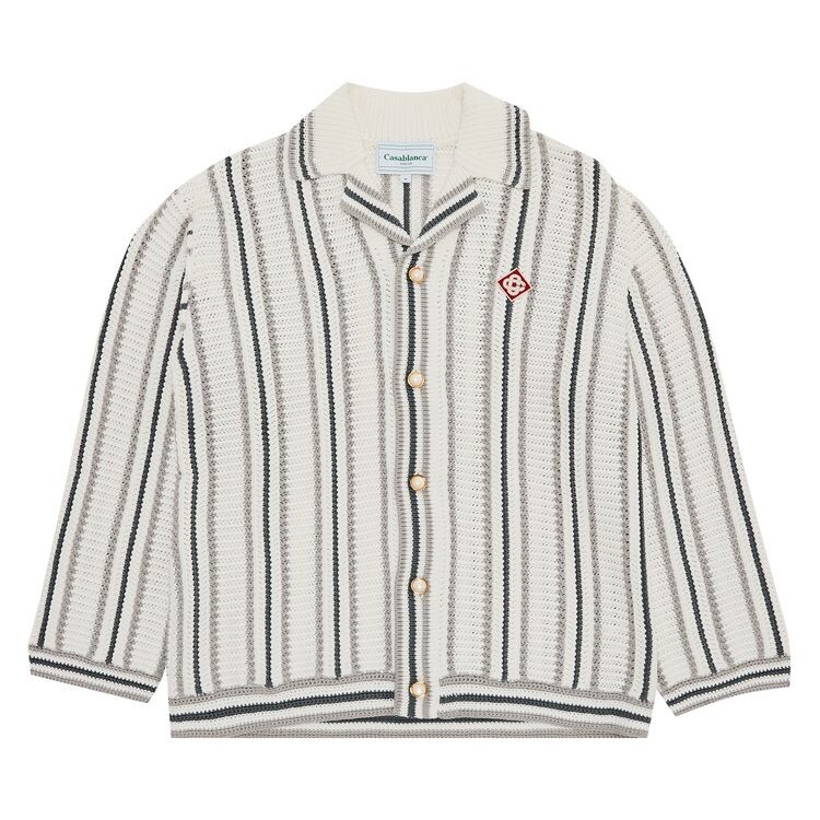 

Рубашка Casablanca Crochet Textured Shirt Grey/White, серый
