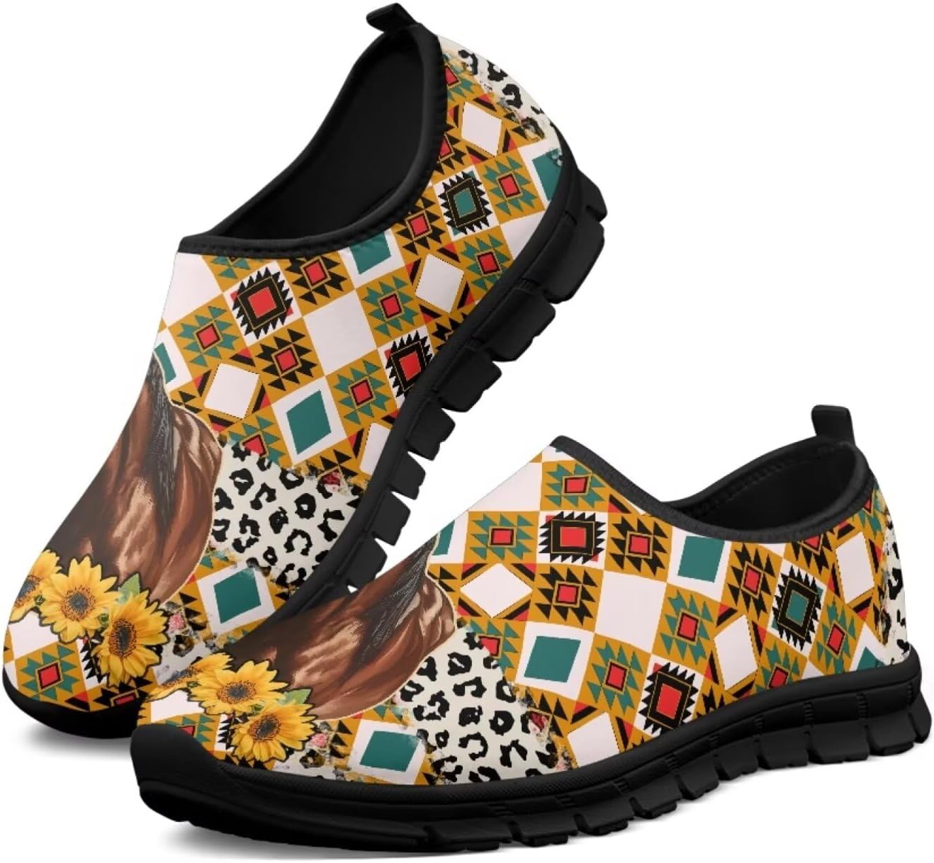 

Кроссовки Binienty для мужчин и женщин, Aztec Leopard Print Horse