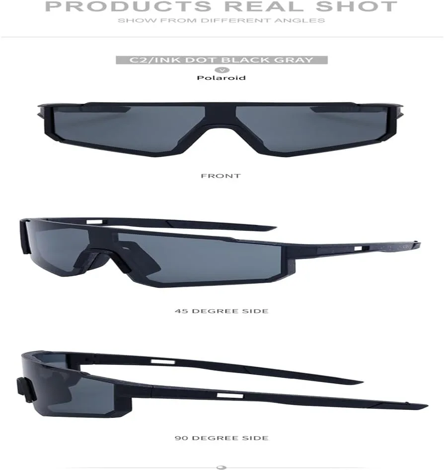 

Модные спортивные поляризованные солнцезащитные очки в стиле панк для женщин и мужчин, цельные велосипедные солнцезащитные очки-щитки для женщин KTUCN, C9blackredfilm