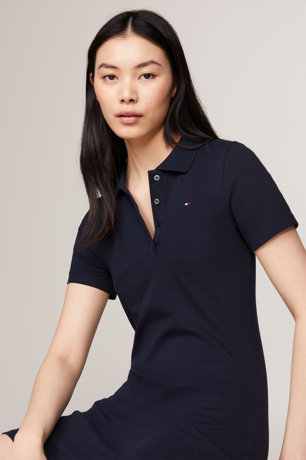Рубашка-Поло узкого кроя из пике 1985-го года Tommy Hilfiger, синий — фото 4