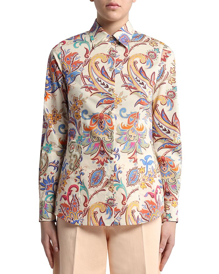 

Принтованная рубашка Etro, коричневый/бежевый