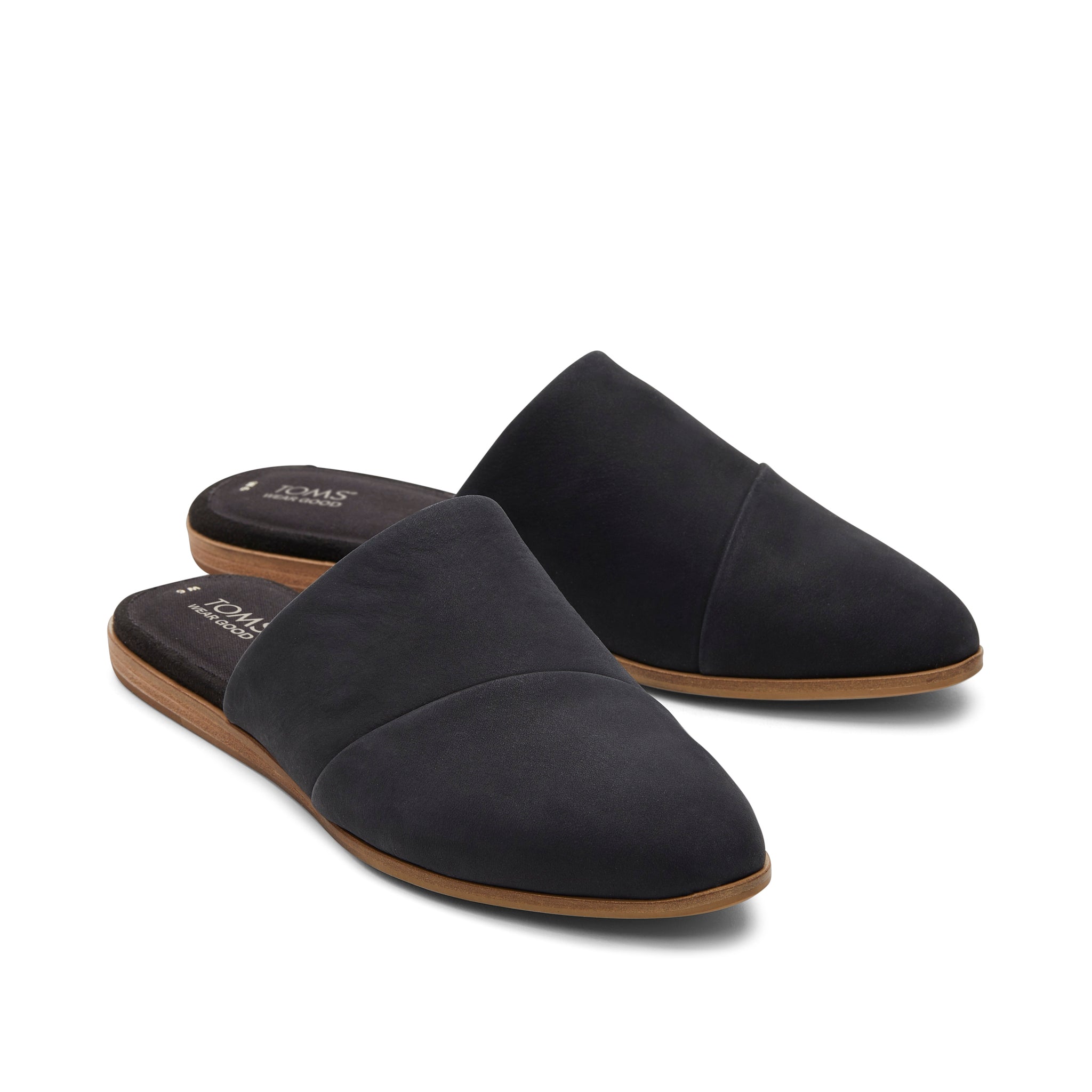 Нефритовые черные кожаные мюли TOMS Shoes — фото 2