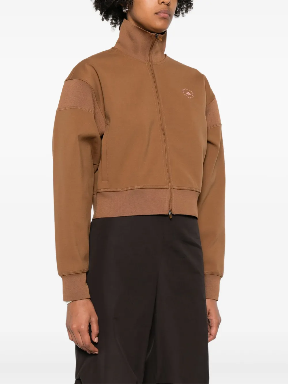 Толстовка с застежкой-молнией спереди adidas by Stella McCartney, коричневый — фото 3