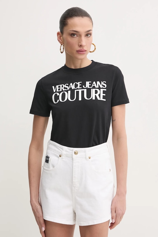 

Хлопковая футболка Versace Jeans Couture, черный