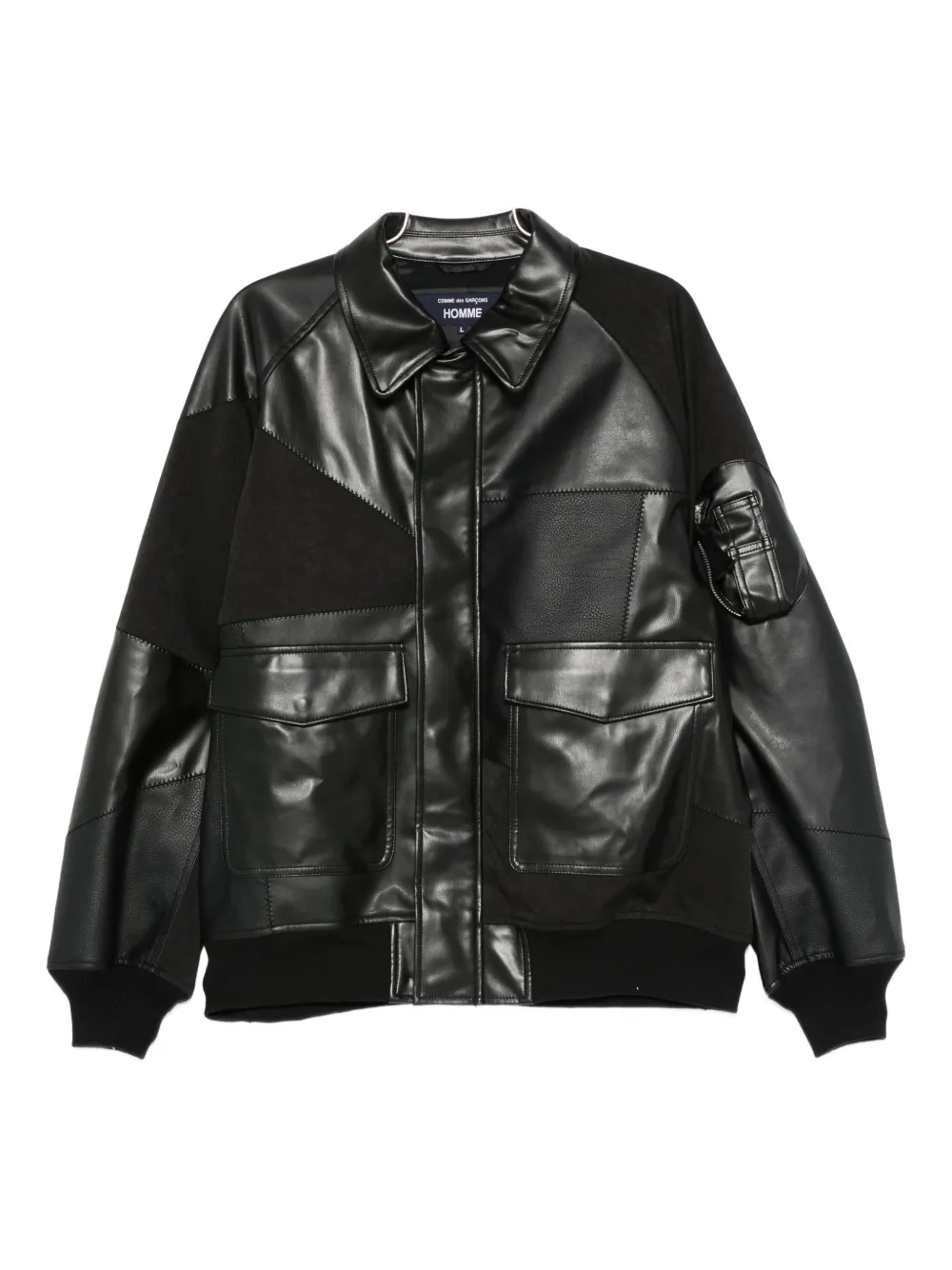 

Кожаная бомбер-куртка Comme des Garçons Homme, черный