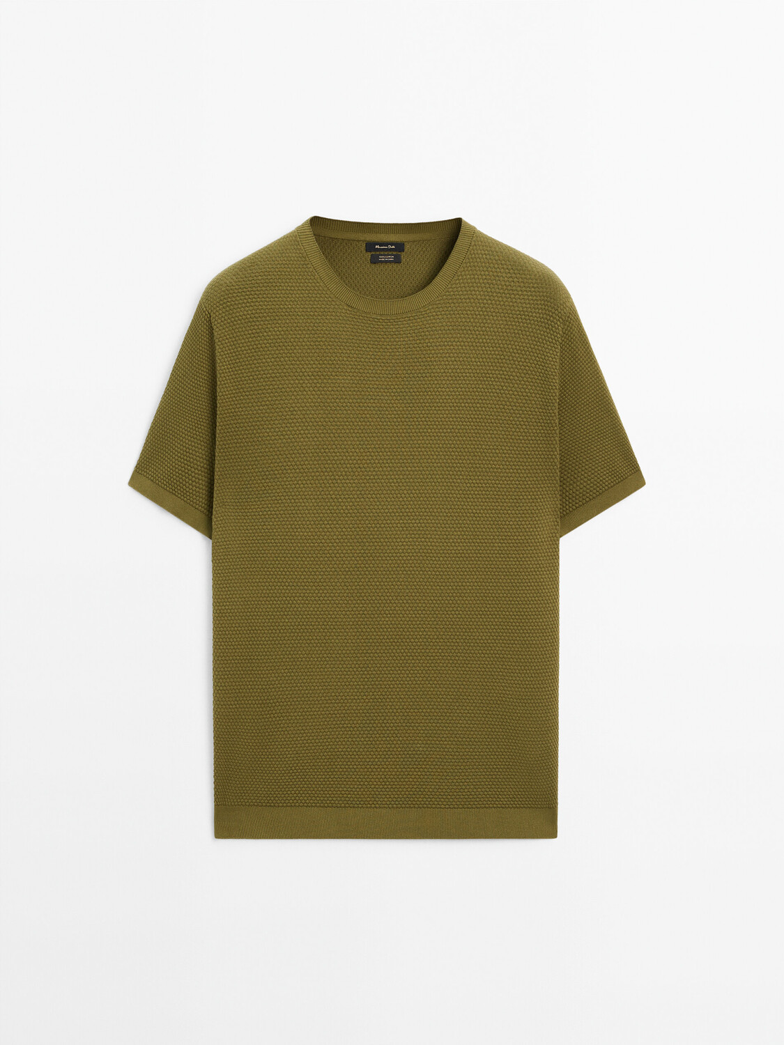 

Футболка из 100% хлопка с текстурным трикотажем Massimo Dutti, зеленый
