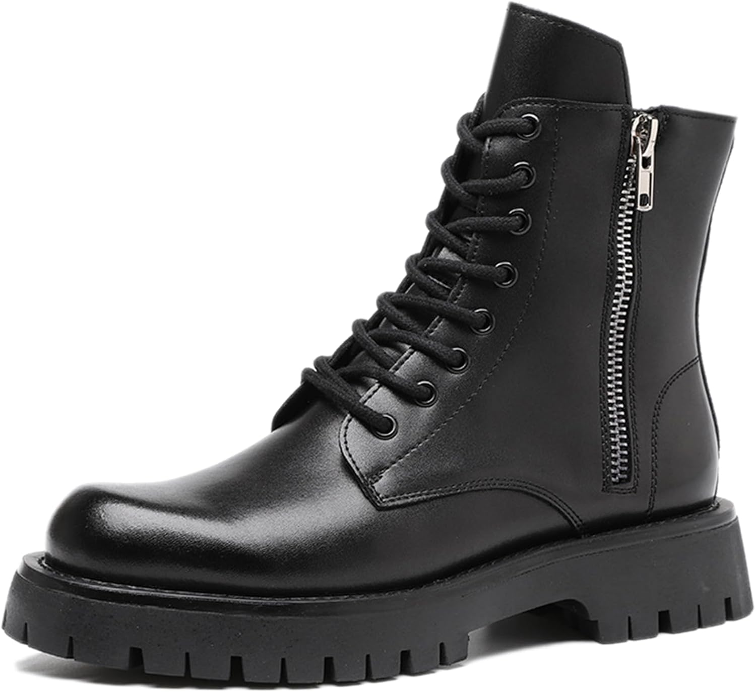 

Мужские высокие ботинки на шнуровке с платформой Adkgbe, черный