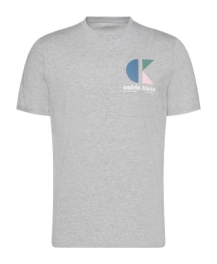 

Футболка с короткими рукавами и круглым вырезом, с принтом Calvin Klein, серый