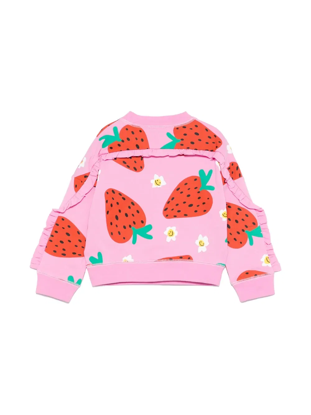 Толстовка с принтом клубники Stella Mccartney Kids, розовый — фото 2