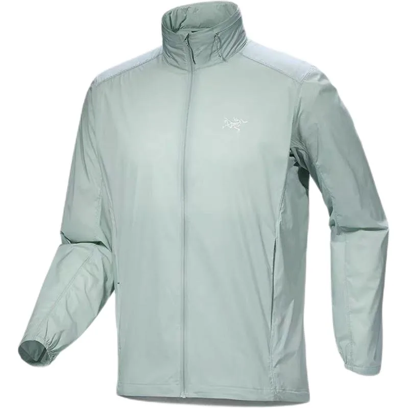SS23 Nodin мужская ветровка с логотипом и стойкой Arcteryx, Stone Green/Stone Green