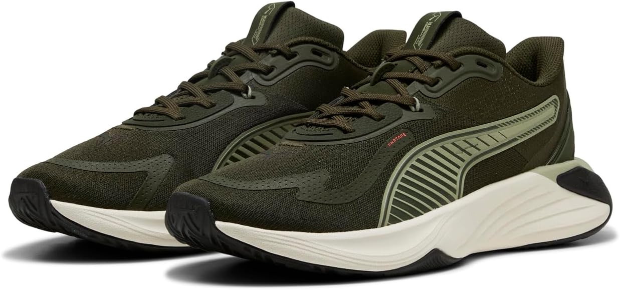 Кроссовки PUMA Unisex Pwr Hybrid Tr, белый/красный/оливковый — фото 4