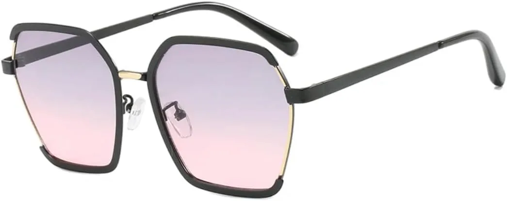 

Солнцезащитные очки с защитой UV400 | Металлическая большая оправа | Для женщин и мужчин | Для занятий спортом на открытом воздухе и вождения DSVIGF, Black Gray Pink