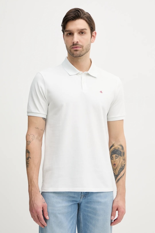 

Хлопковая поло Calvin Klein Jeans, белый