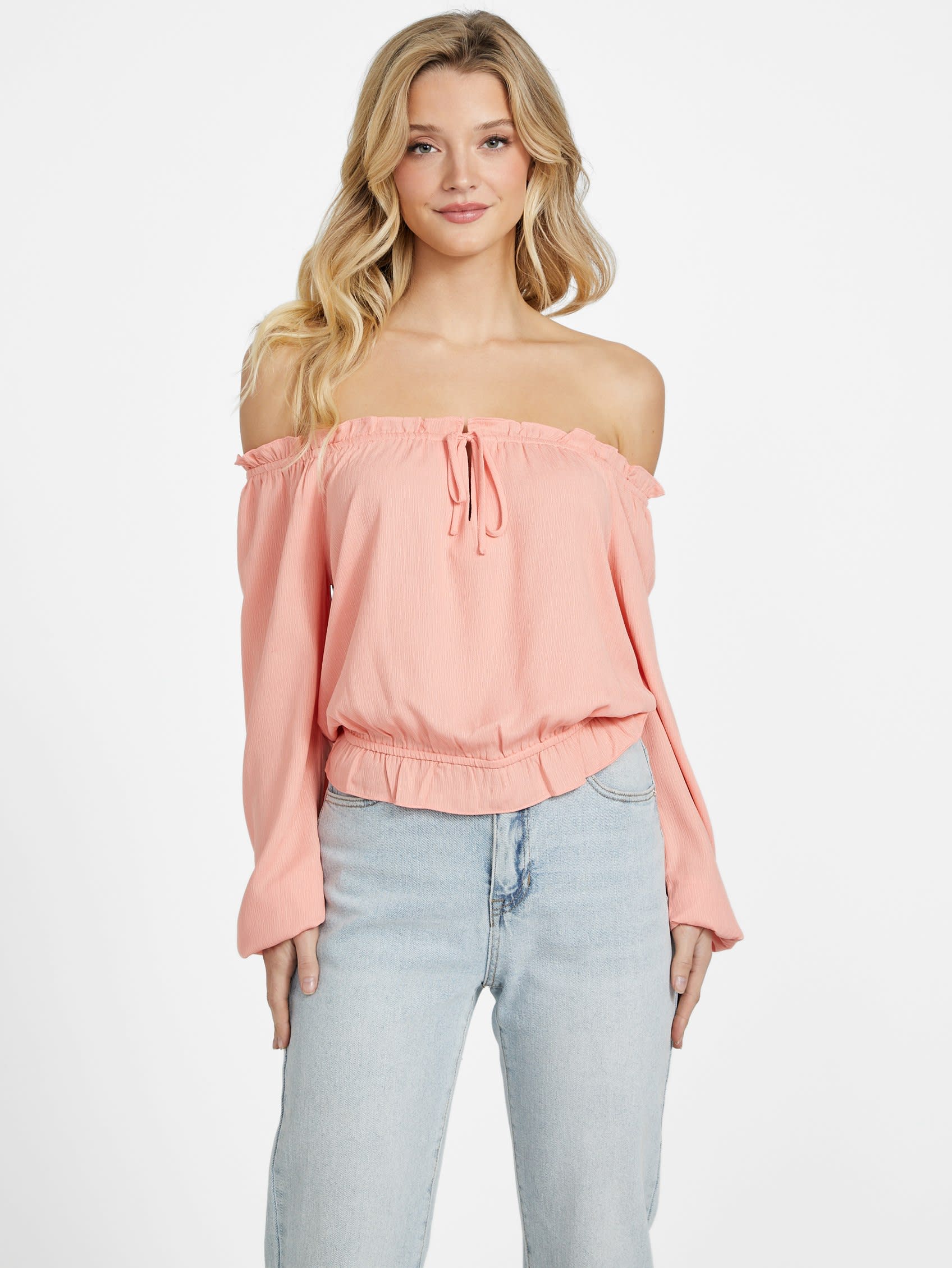

Топ Gallia с открытыми плечами Guess Factory, цвет sun florid