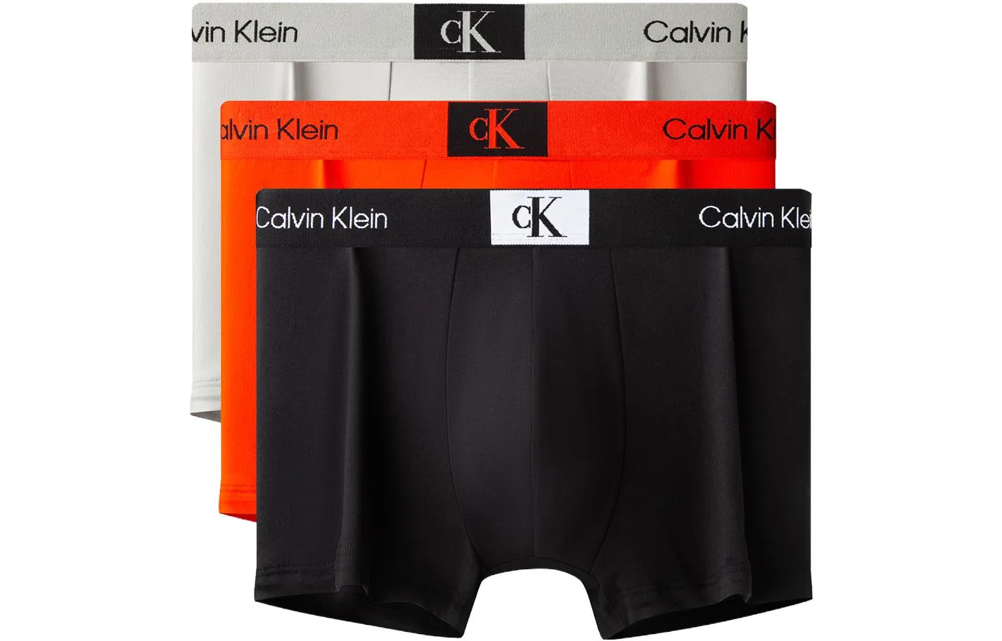 Боксеры Calvin Klein 3 шт. набор черный оранжевый светло-серый