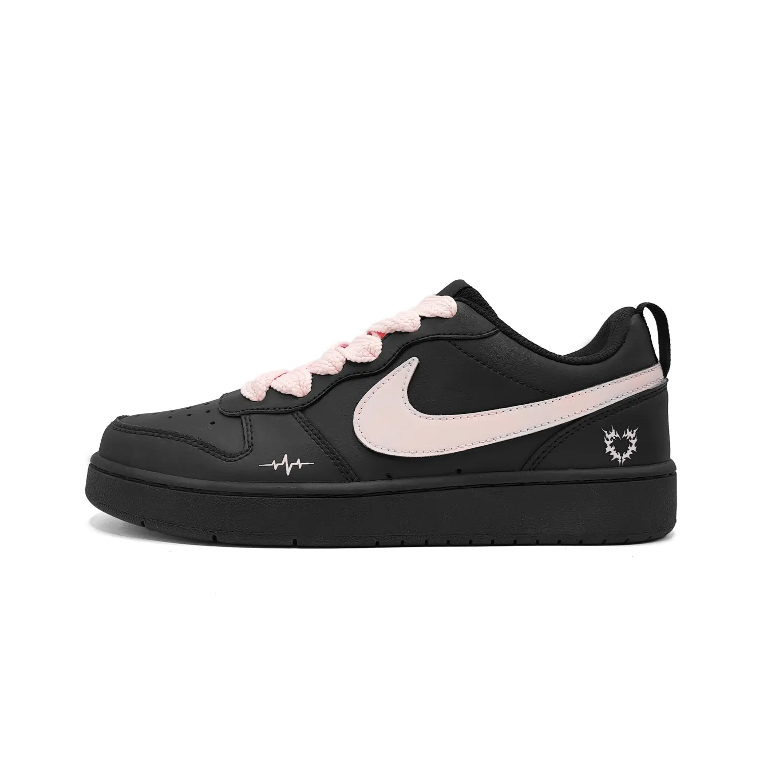 

Nike Court Borough Heartbeat нескользящие низкие детские скейтбординг кроссовки Pink