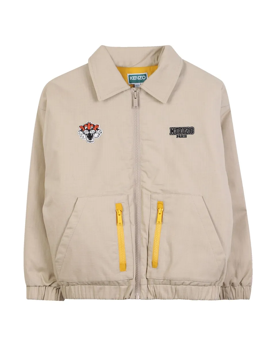 

Куртка для мальчика из натурального хлопка Kenzo Kids, бежевый