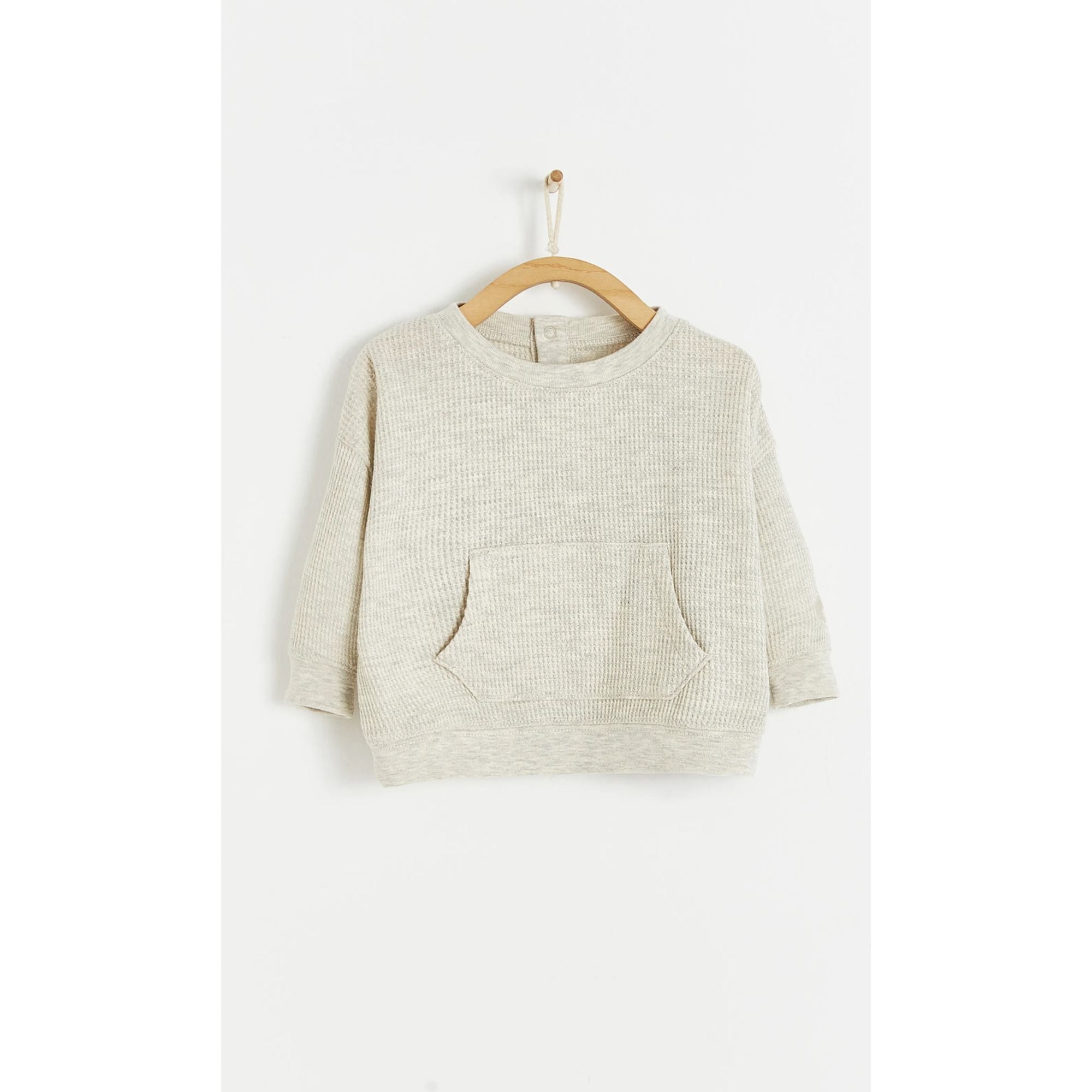 

Вафельная толстовка Babycottons, серый/меланж