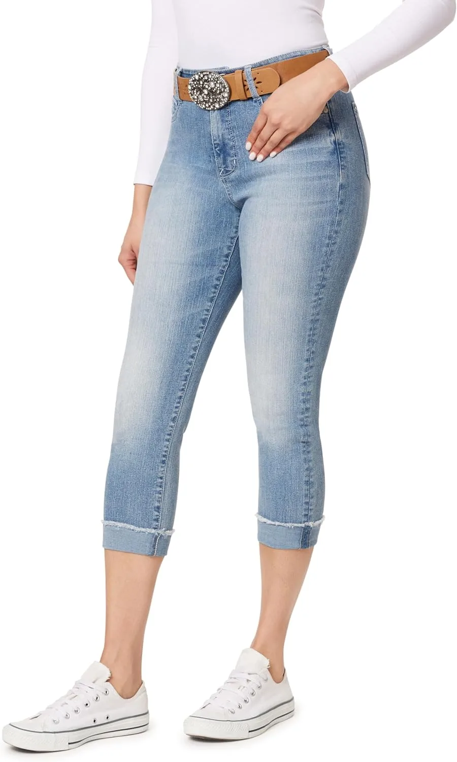 

Женские джинсы WallFlower Fearless Curvy Crop High-Rise с поясом