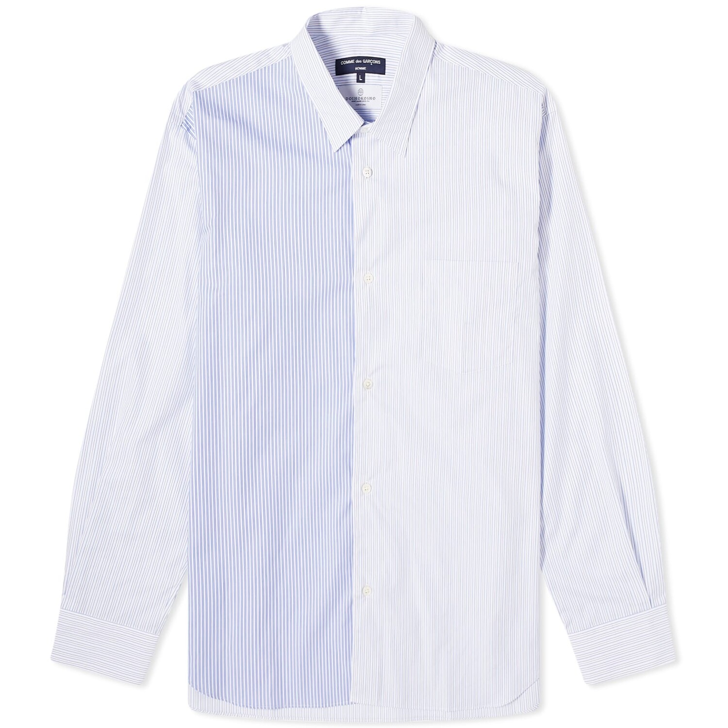 

Рубашка Comme Des Garçons Homme Multi Stripe Shirt, цвет White, Sax & Navy