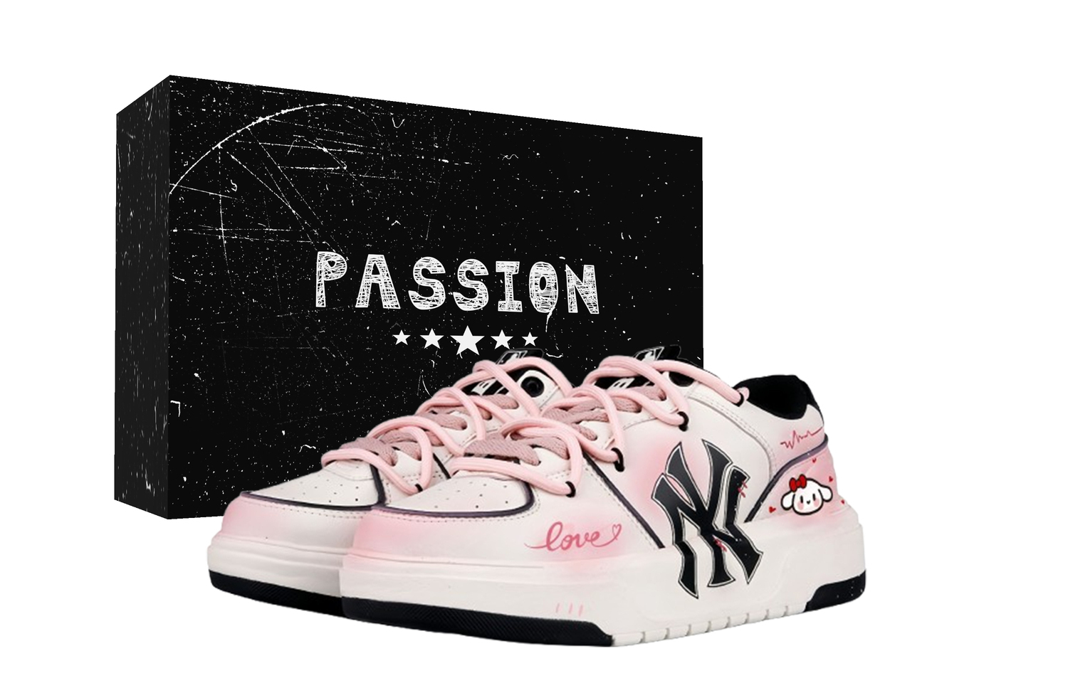 

MLB Массивные низкие кеды для скейтбординга, кремовый цвет, розовый и белый, унисекс