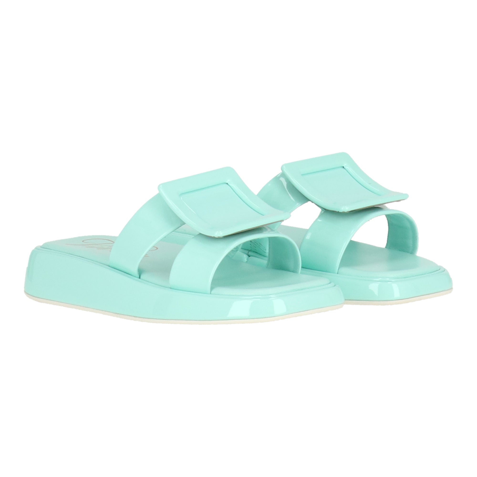 Женские зеленые мюли Roger Vivier
