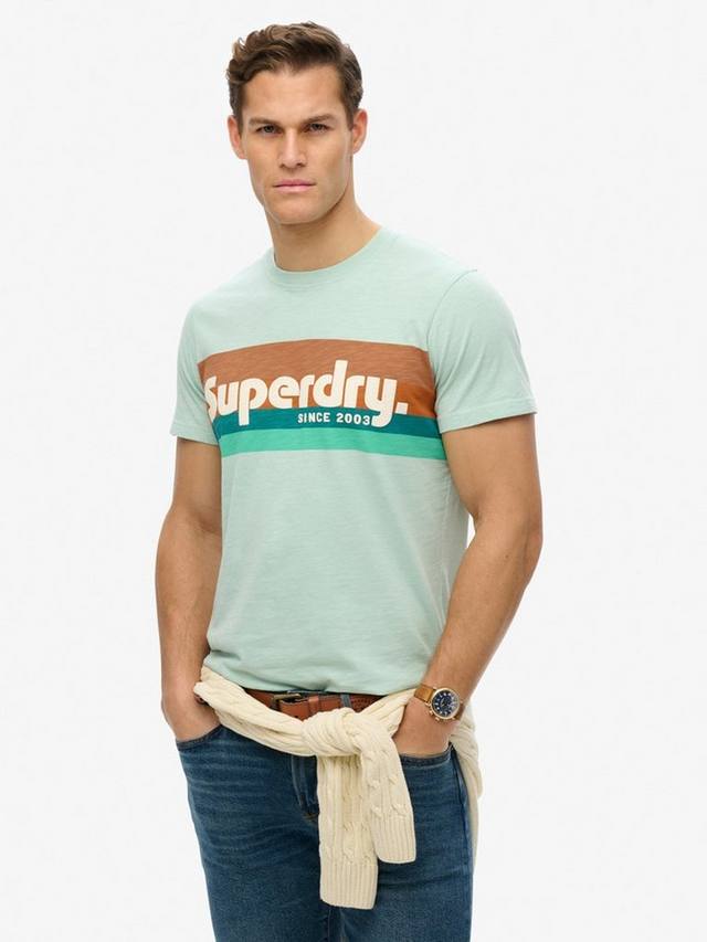 

Хлопковая футболка Regular Fit с коротким рукавом и логотипом Superdry, Harbour Grey Slub
