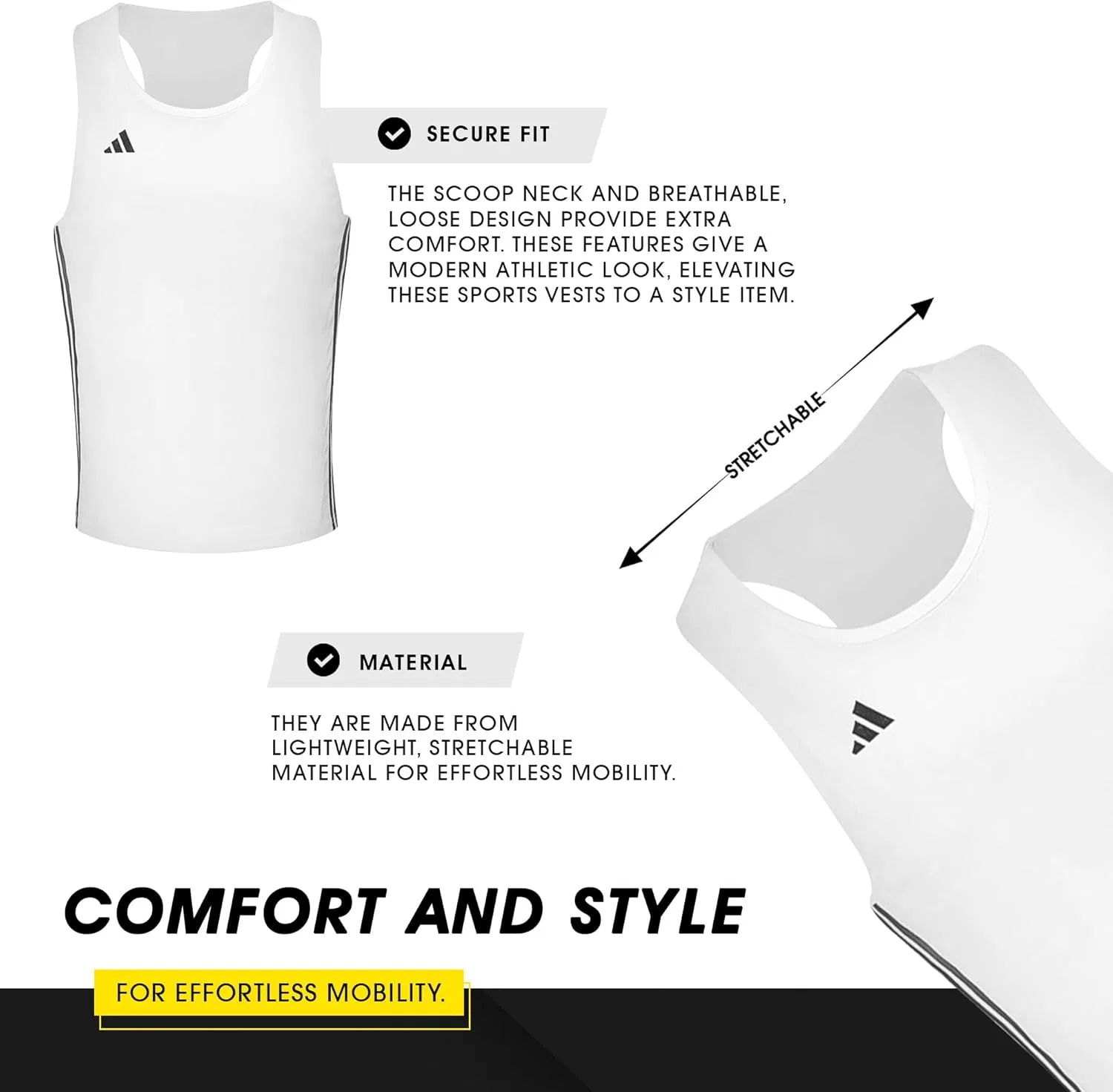 Мужской топ для бокса adidas линейка Punch Line, белый — фото 3
