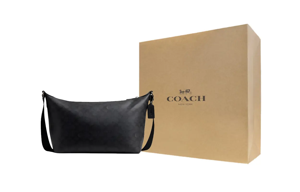 

COACH Искусственная кожа мужская сумка через плечо компактный размер угольно-черный