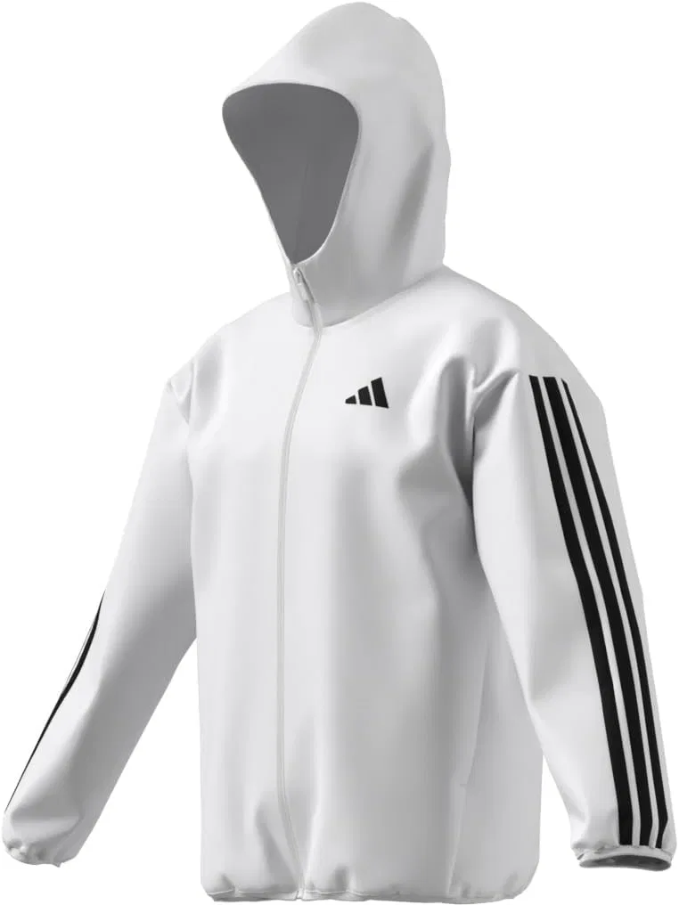 Ветровка Adidas Essentials 3-Stripes, белый/черный — фото 3