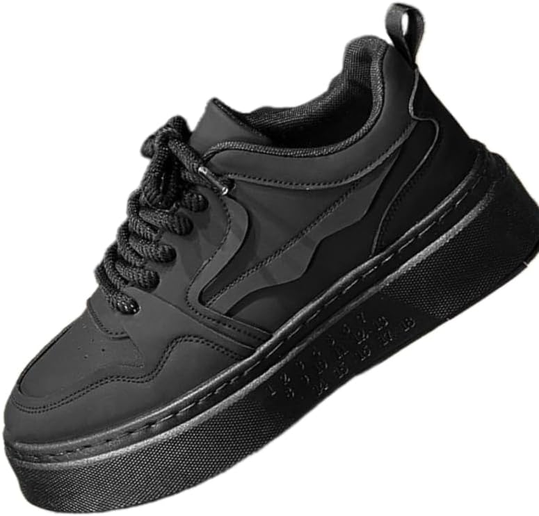 

Мужские модные кроссовки для скейтборда - повседневные низкие ботинки на шнуровке, с резиновой подошвой, комфортной тканевой подкладкой, стильным уличным дизайном, подходят для повседневной носки Hoalox, черный